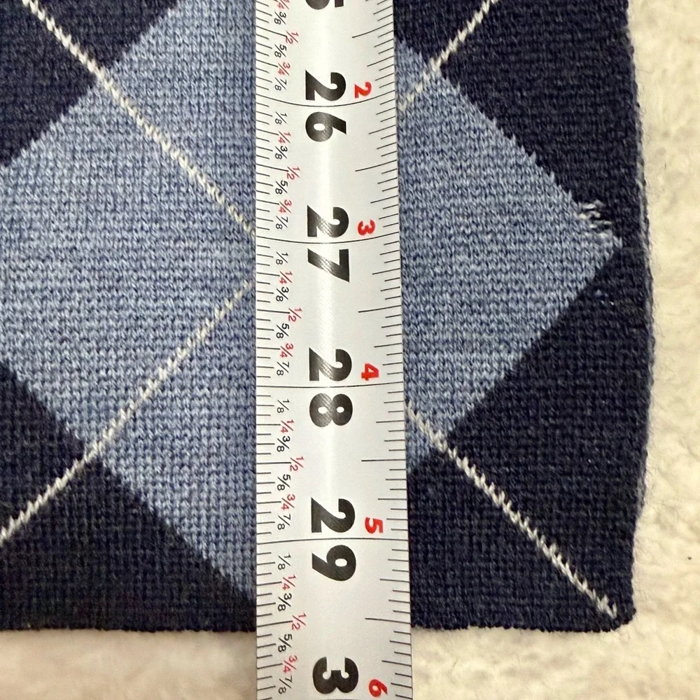 1901 Argyle Wool Scarf Blue Preppy Old Money Ivy League Academia O/S Heritage